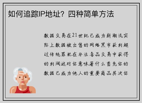 如何追踪IP地址？四种简单方法 